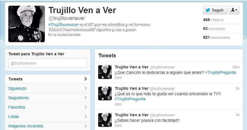 El tirano Trujillo vive en Twitter y tiene 618 seguidores