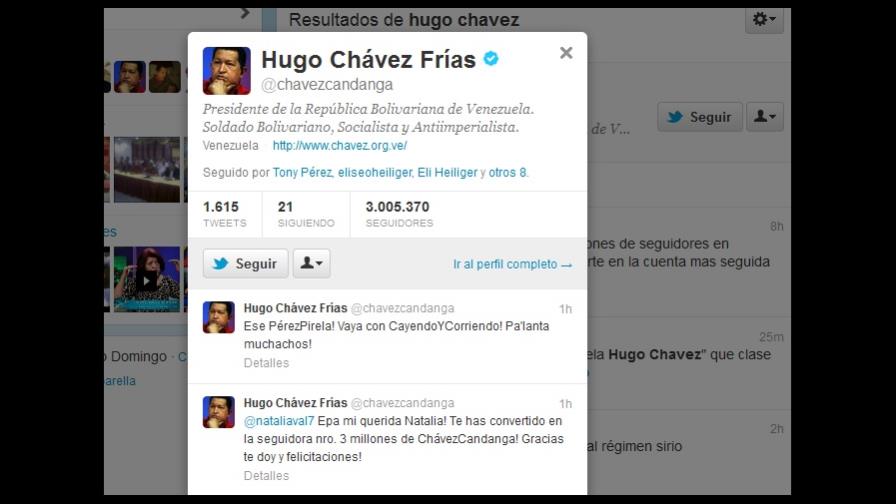Chávez llega a tres millones de seguidores en Twitter