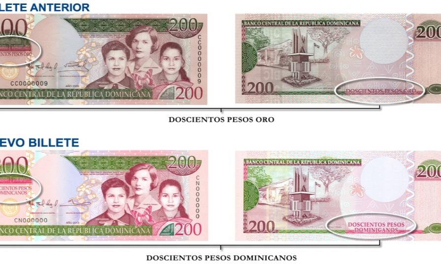 Banco Central cambia nombre a billete de RD$200