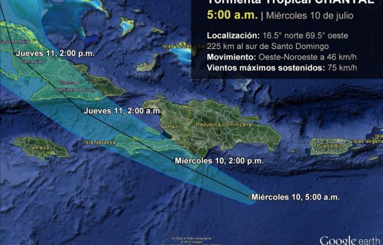 República Dominicana en estado de alerta por el paso hoy de Chantal