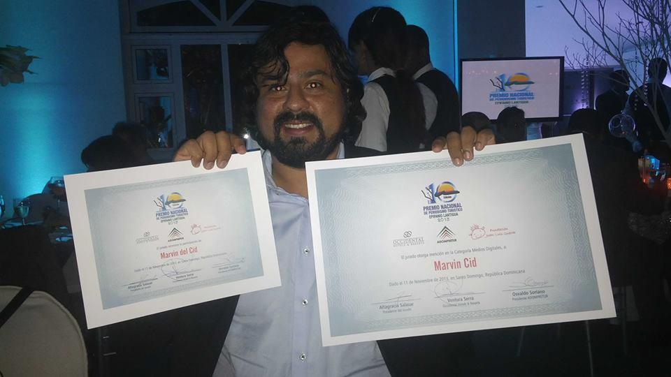 Marvin del Cid, de DiarioLibre.com, recibe mención de honor en premios Epifanio Lantigua
