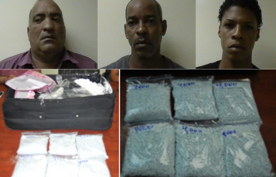 DNCD detiene tres hombres con 24 mil pastillas de éxtasis y 10 kilos cocaína