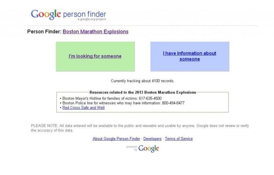 Google habilita su buscador de personas por las explosiones de Boston