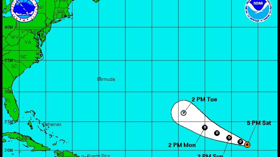 Erin se desplaza por el Atlántico lejos de tierra Erin se desplaza por el Atlántico lejos de tierra