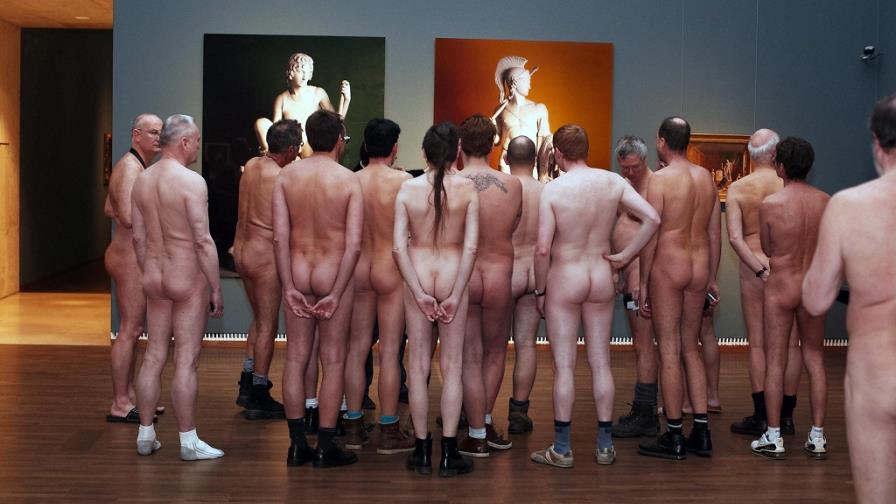 Hombres desnudos, en una muestra de un museo de Viena
