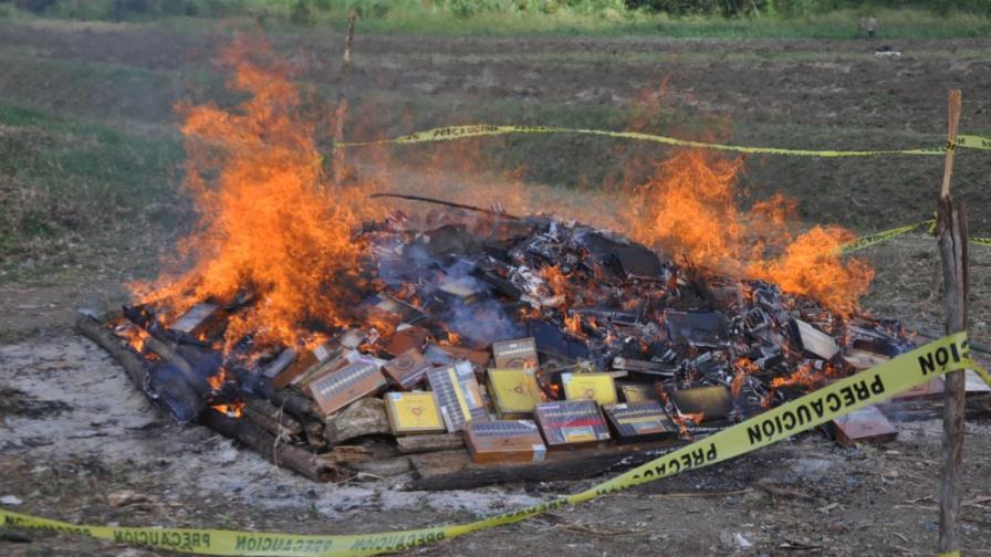 Intabaco incinera miles de cigarros falsificados Intabaco incinera miles de cigarros falsificados