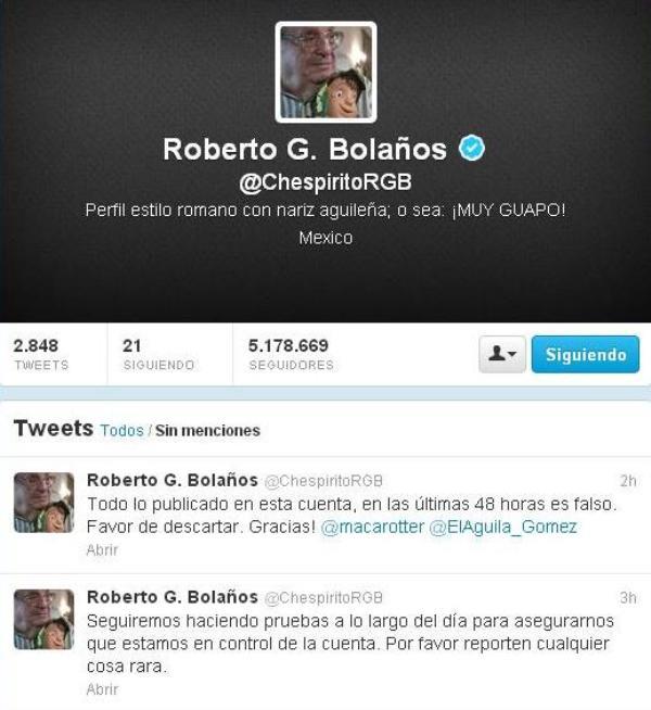 Hackean la cuenta de Twitter del comediante Chespirito