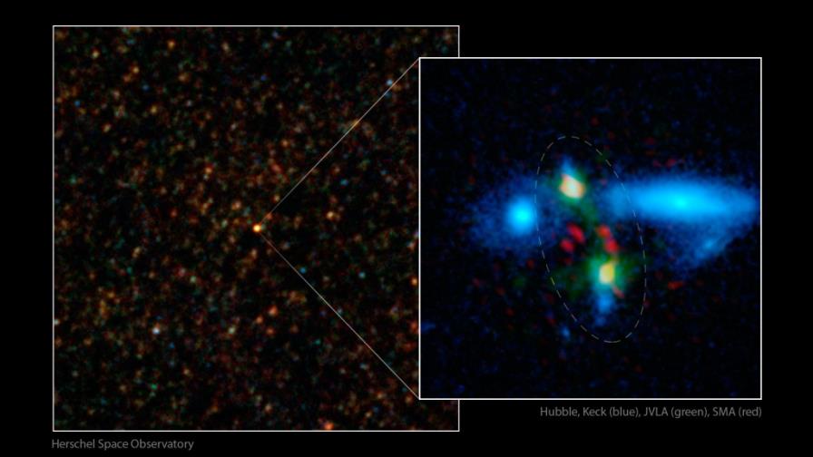 Un choque inusual de galaxias desvela el proceso de su formación Un choque inusual de galaxias desvela el proceso de su formación