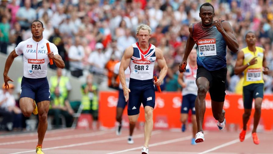 Usain Bolt y compañeros ganan relevo 4x100 en Londres