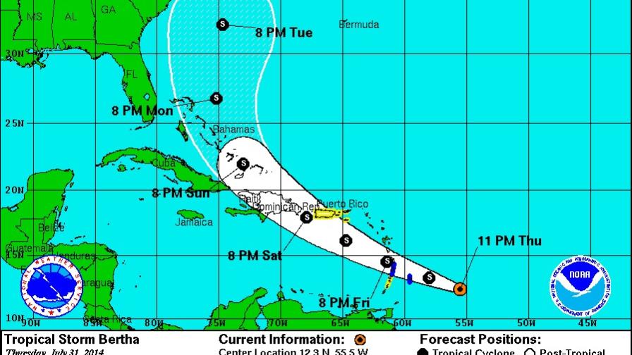 Se forma la tormenta tropical Bertha en el Atlántico