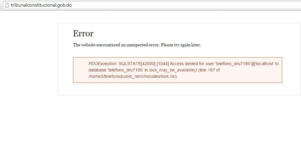 Se cae página web del Tribunal Constitucional