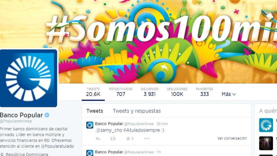 El Banco Popular supera los 100,000 seguidores en su cuenta de Twitter