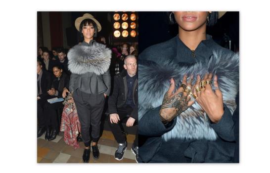 Rihanna en el desfile de Lanvin en PFW