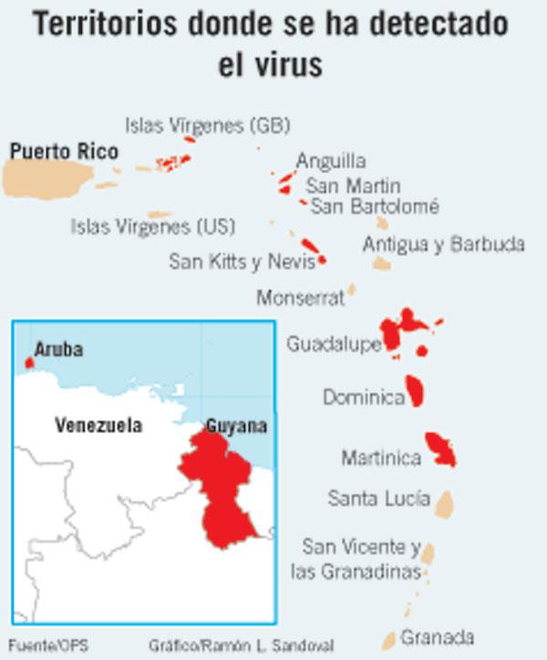 La fiebre chikungunya se extiende por el Caribe; hay 2,889 casos confirmados