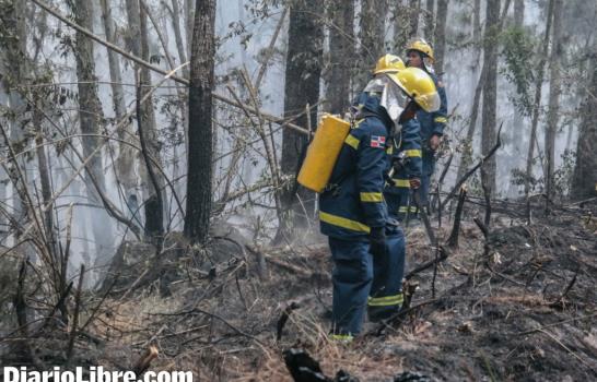 Danilo inspecciona el fuego forestal en Constanza