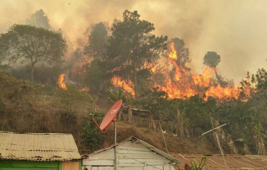 Incendio forestal amenaza Constanza; apoyan con brigadas desde Santiago