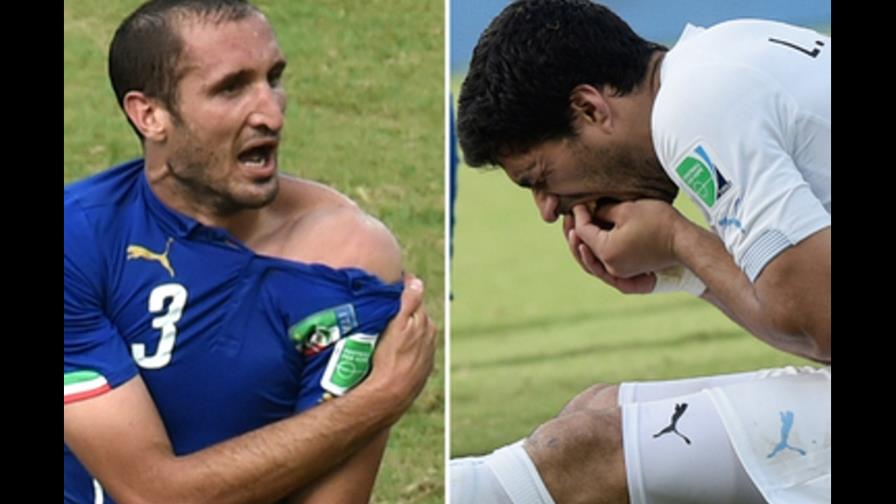 Chiellini no le guarda rencor a Suárez por mordisco en el Mundial de Fútbol 2014