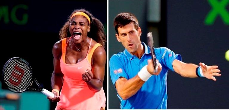 Serena y Djokovic avanzan en el Abierto de Miami de tenis