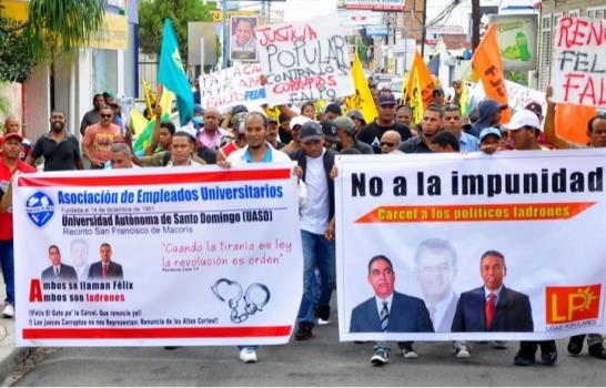 Las protestas contra la impunidad se desarrollan en SFM, Santiago y el Distrito Nacional