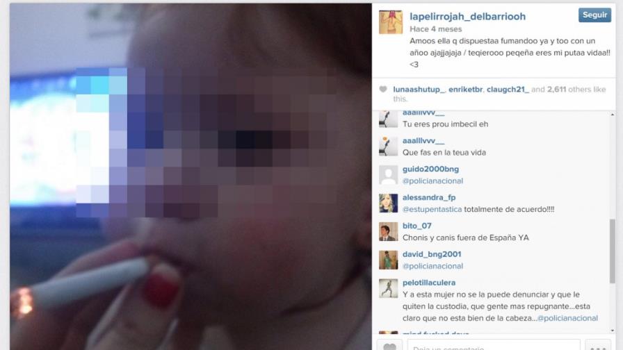 Madre sube a Instagram una fotografía en la que pone a su bebé a fumar Madre sube a Instagram una fotografía en la que pone a su bebé a fumar