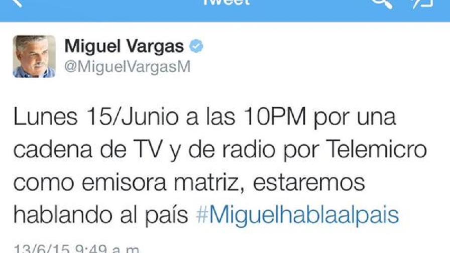 Miguel Vargas hablará el lunes sobre acuerdo con el PLD