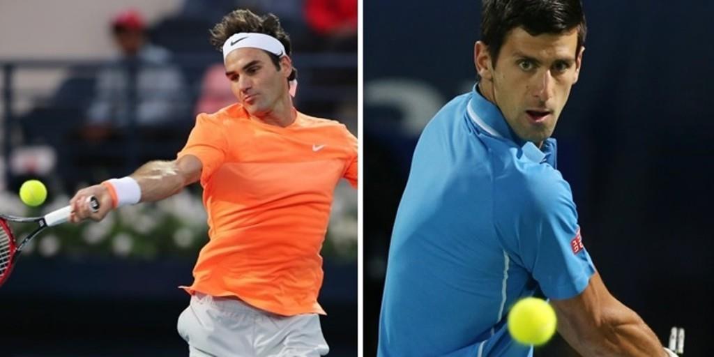 Novak Djokovic vs Roger Federer en la final del Abierto de Dubai de tenis