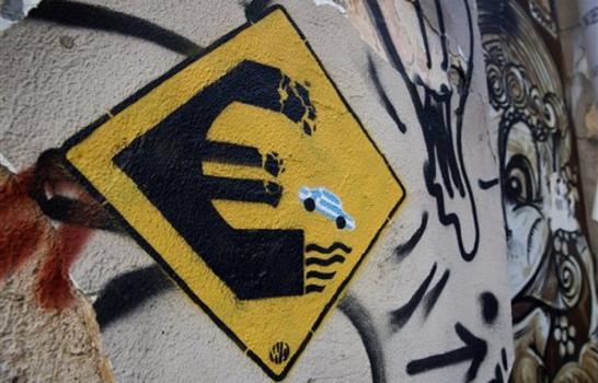 Los grafitis tratan la crisis financiera en Grecia