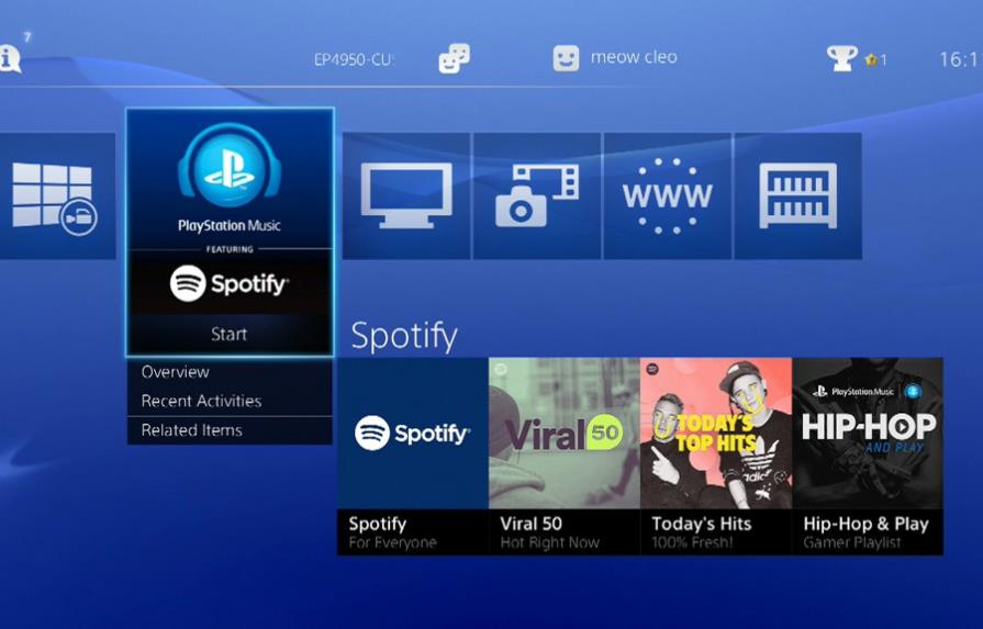 Spotify llega a la PlayStation, reemplaza a servicio de Sony