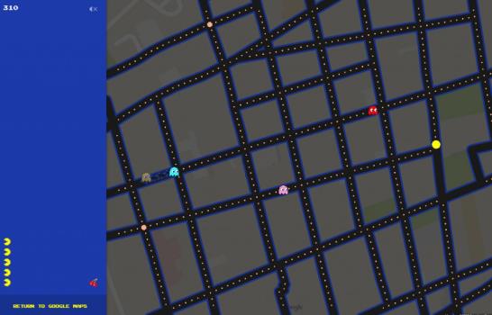 Google maps convierte cualquier calle en un juego de Pacman
